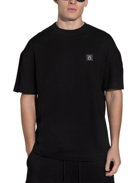 Men's Short Sleeve Blouse Vinyl Art Clothing 75930-01 Sizzle Lips Oversized Tee Black