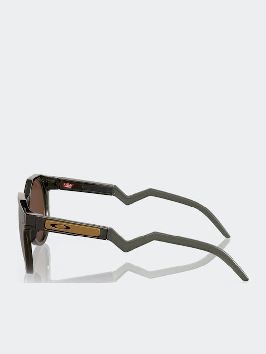 Oakley HSTN Men's Sunglasses with Green Plastic Frame and Brown Polarized Lens OO9242-03