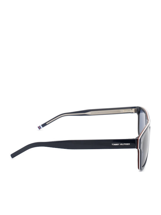Tommy Hilfiger Men's Sunglasses with Blue Horn-Rimmed Frame and Blue Lens TH1794/S PJP/KU