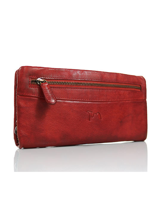 Large Leather Women's Wallet Classic Red