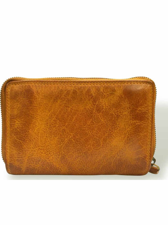 Large Leather Women's Wallet Tabac Brown