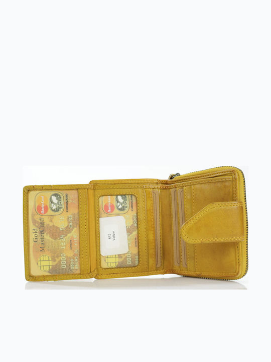 Small Leather Women's Wallet Classic Yellow