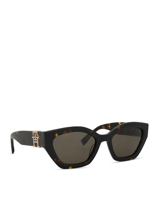 Tommy Hilfiger Women's Sunglasses with Brown Tartaruga Plastic Frame and Brown Lens TH1979/S 086/70