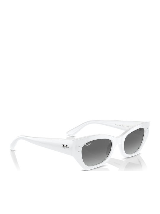 Ray Ban Zena Unisex Sunglasses with White Horn-Rimmed Frame and Black Gradient Lens RB4430 6759/11