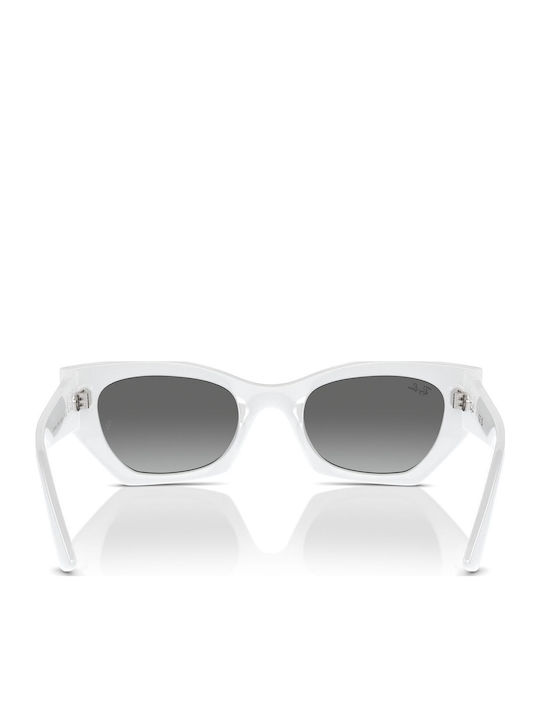 Ray Ban Zena Unisex Sunglasses with White Horn-Rimmed Frame and Black Gradient Lens RB4430 6759/11