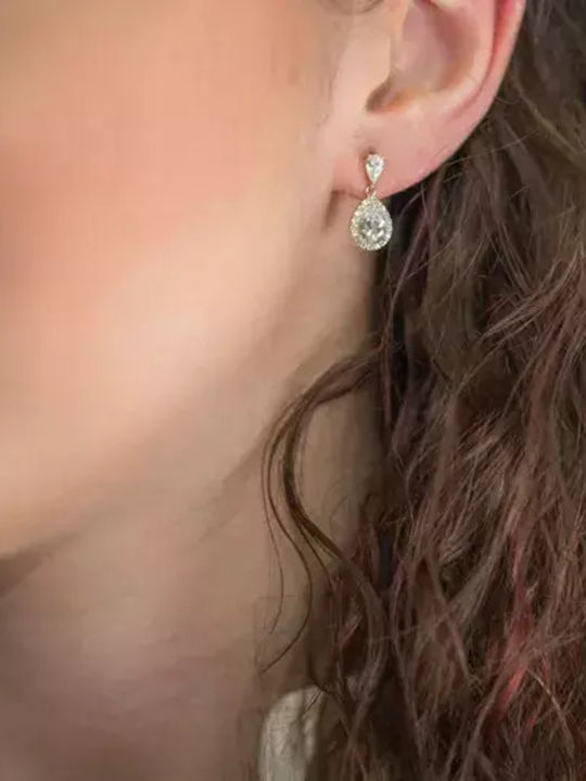 Earrings made of Gold 14K with Stones