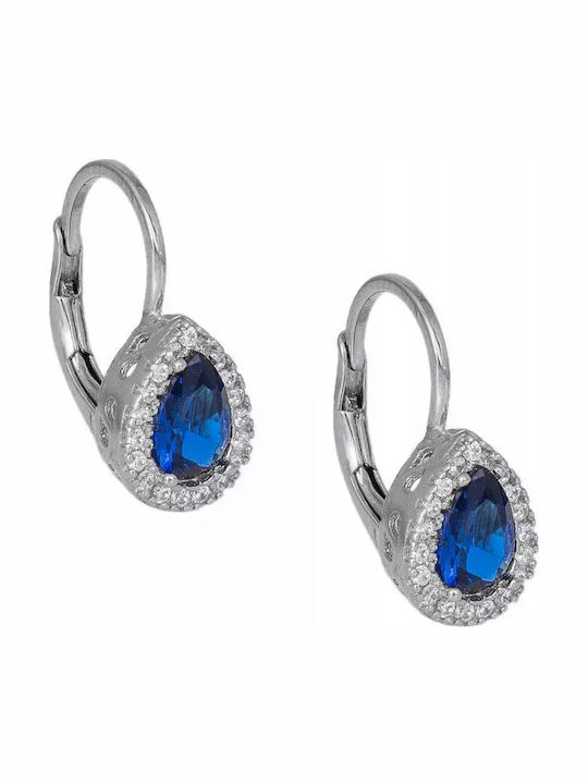 Cercei din White Gold cu Pietre