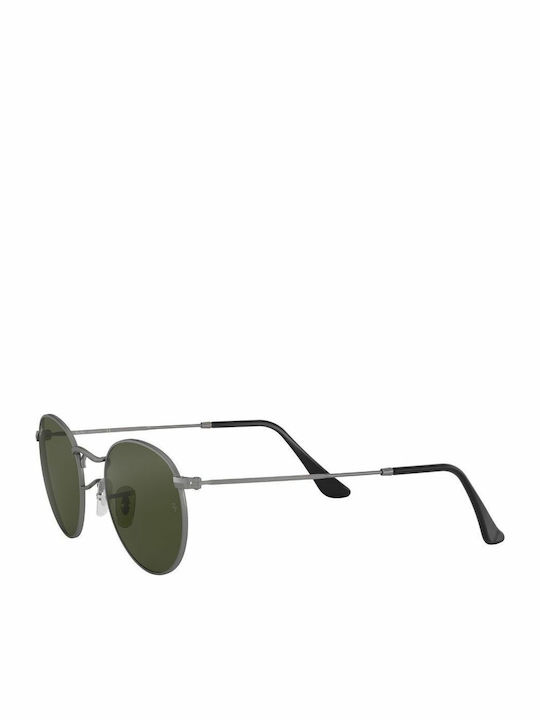 Ray Ban Round Metal Unisex Sunglasses with Gray Metal Frame and Green Lens RB3447 029