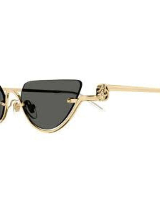 Gucci Дамски Слънчеви Очила с Златен Метален Рамка и Сиви Стъкла GG1603S 001