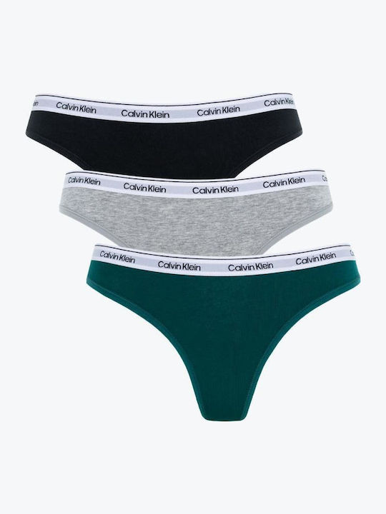 Βαμβακερά Γυναικεία Slip 3Pack Black, Grey Heather, Turf