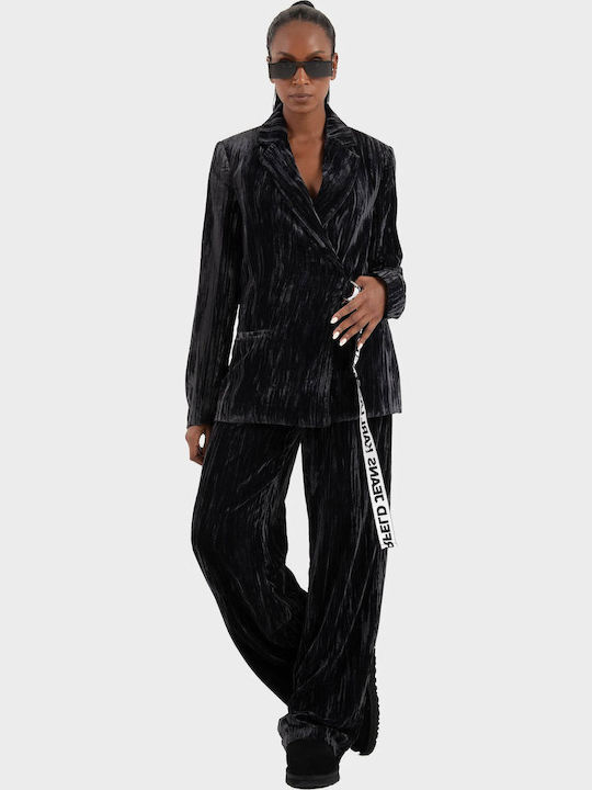 Karl Lagerfeld Women's Velvet Blazer Black