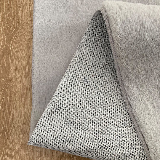 Beauty Home Art 9643 Non-Slip Rectangular Grey Rug 80x120cm