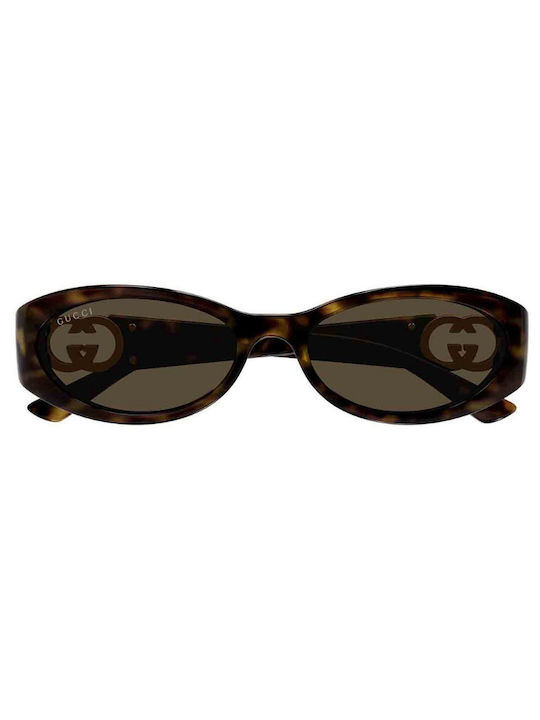 Gucci Women's Sunglasses with Brown Tartaruga Plastic Frame and Brown Lens GG1660S 002