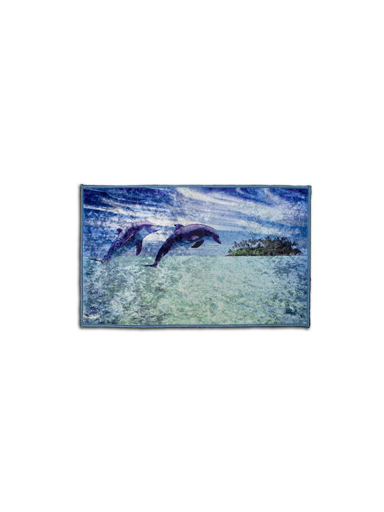 Dimcol Αντιολισθητικό Πατάκι Μπάνιου Dolphins 260 33463065004 Πολύχρωμο 60x100εκ.