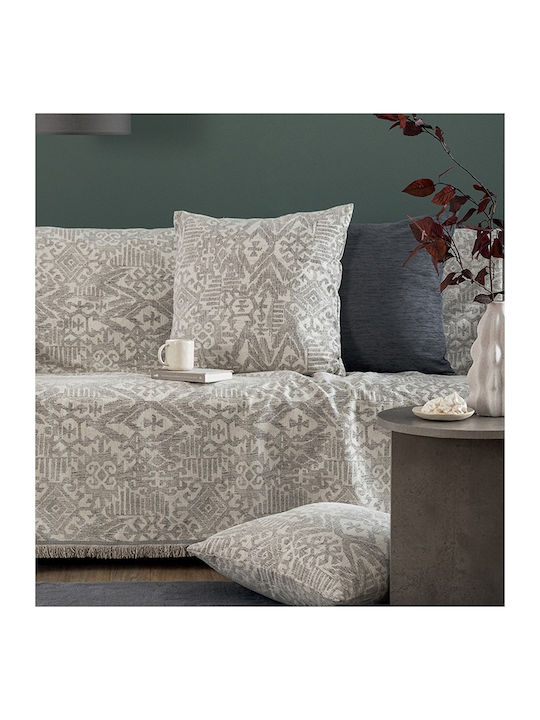 Palamaiki Rade Ριχτάρι Τριθέσιου Καναπέ Chenille 170x300εκ. Grey