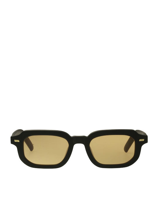 Gast PAI Unisex Sunglasses with Black Plastic Frame and Brown Lens PA04