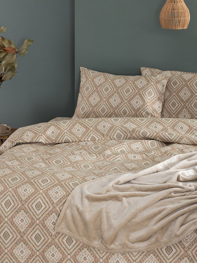 Palamaiki Duvet Cover Set Cotton Single with Pillowcase 170x250 Fb0238 Beige