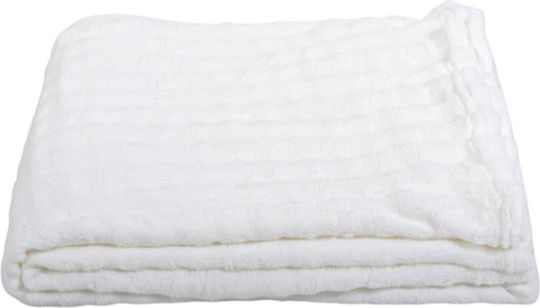 Ankor Fluffy Κουβέρτα Fleece Μονή 150x200εκ. Λευκή