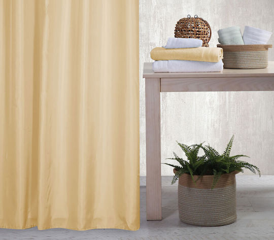 Nef-Nef Homeware Shower Κουρτίνα Μπάνιου Υφασμάτινη με Τρουκς 180x180 cm Linen