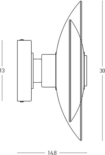 Zambelis Lights Lamp Wall with Integrated LED and Warm White Light Black