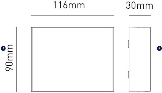 Bot Lighting Wall-Mounted Outdoor Light LED IP65 with Adjustable White Light 11.6x3x9εκ.