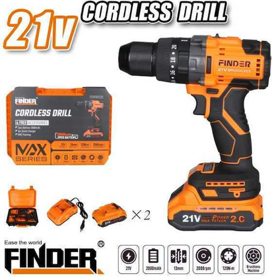 Finder Percussive Drill Driver Battery 21V 2x2Ah 198335