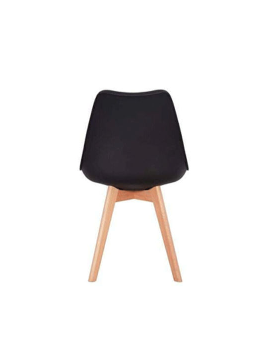 Elsa Dining Room Polypropylene Chair Black Velvet-Black Metal 47x56.6x82cm