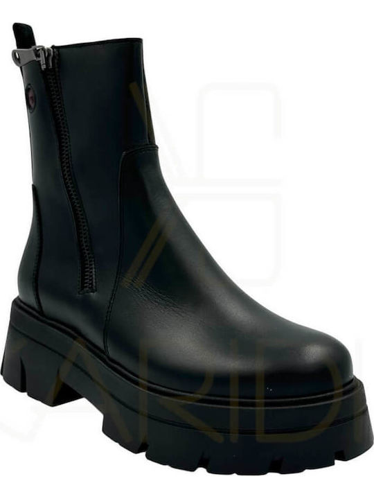 Leather Women's Ankle Boots Black