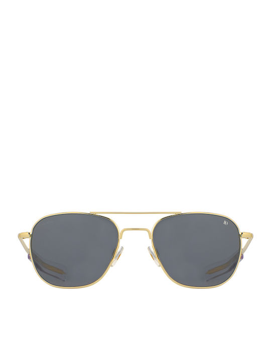 American Optical Original Pilot Men's Sunglasses with Gold Metal Frame and Black Polarized Lens