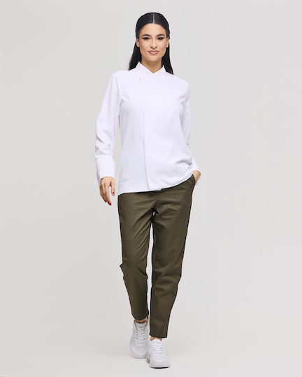Velilla Mantel Koch 100% Mikrofaser Unisex Weiß mit Langärmelig 405210