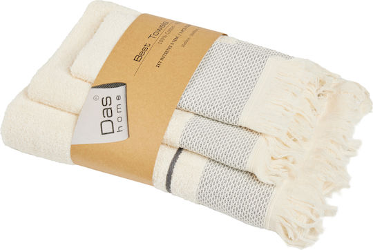 Das Home Σετ 3τμχ 0840 Ivory Βάρους 450gr/m²
