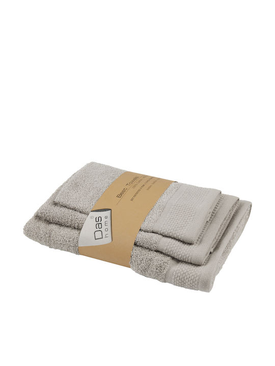Das Home Σετ Πετσέτες Μπάνιου 3τμχ 0834 Grey Βάρους 450gr/m²