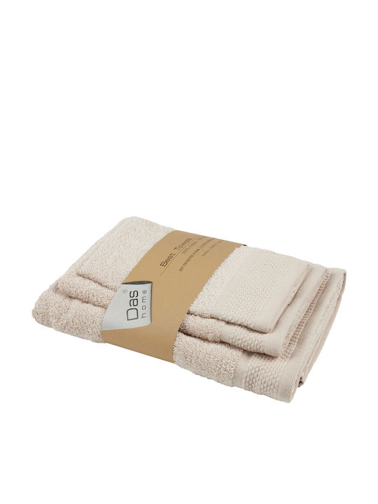 Das Home Bath Towel Set 3pcs Best 0833 Taupe Weight 450gr/m²