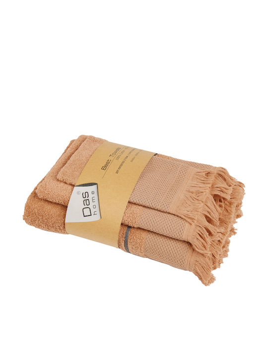 Das Home Bath Towel Set 3pcs Best Brown Weight 450gr/m²
