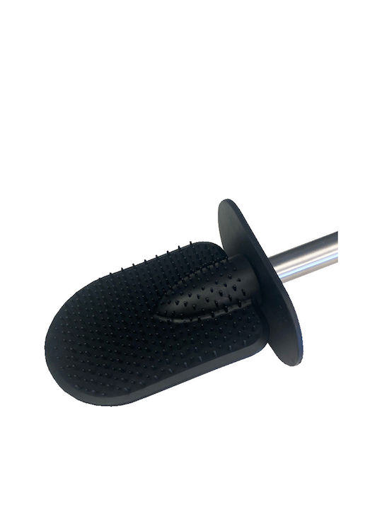 Sidirela Metallic Toilet Brush and Basket Set Soft Close 5lt Black