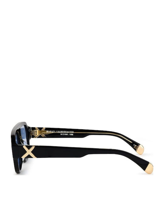 Oscar & Frank Unisex Sunglasses with Black Plastic Frame and Blue Lens MAKATI