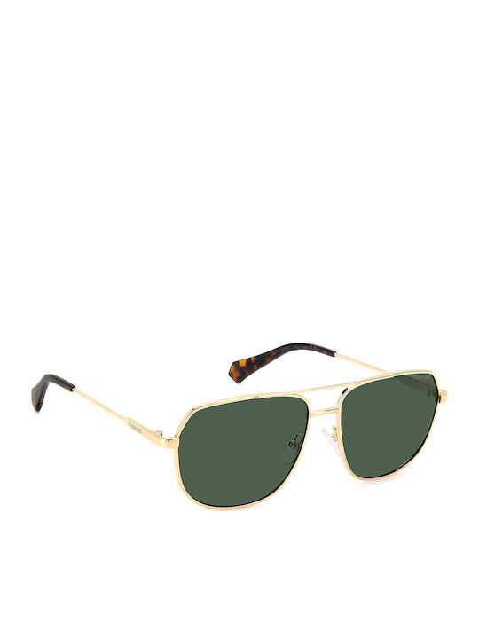 Polaroid Men's Sunglasses with Gold Metal Frame and Green Polarized Lens PLD6195/S/X J5G/UC