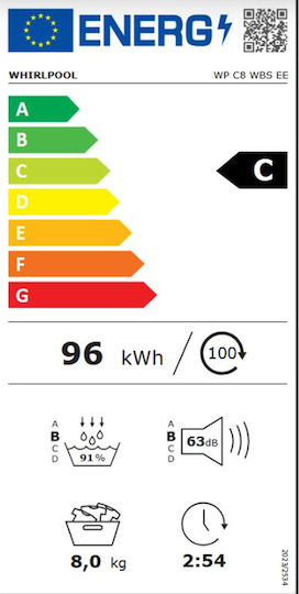 Whirlpool WP C8 WBS EE Tumble Dryer 8kg with Heat Pump