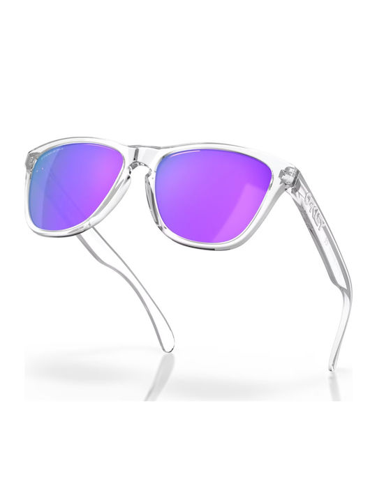 Oakley Frogskins Men's Sunglasses with Transparent Plastic Frame and Purple Mirror Lens OO9013-H7