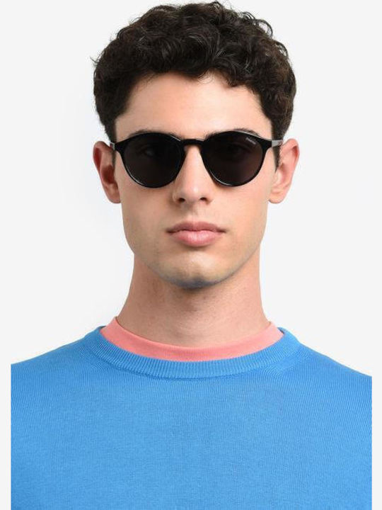 Polaroid Unisex Sunglasses with Black Horn-Rimmed Frame and Grey Polarized Lens PLD4153/S 807/M9