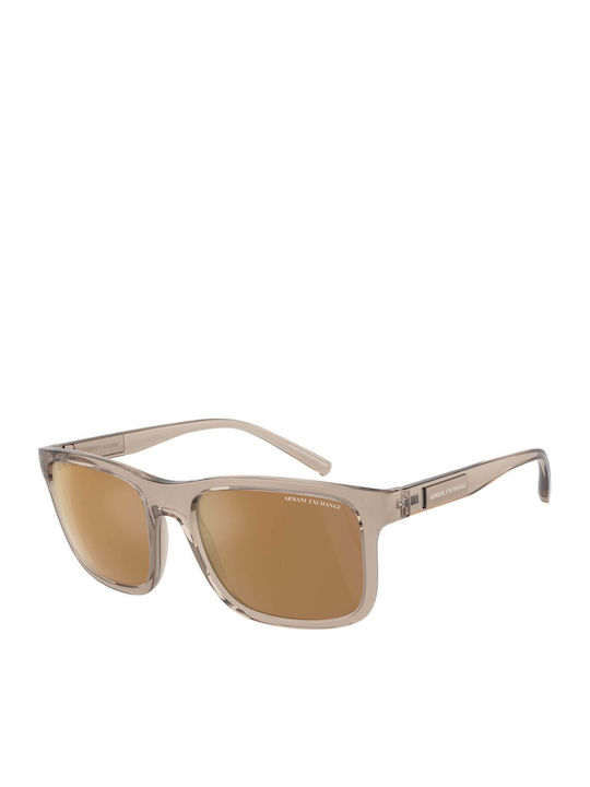 Armani Exchange Unisex Γυαλιά Ηλίου με Καφέ Κοκκάλινο Σκελετό και Καφέ Polarized Καθρέφτη Φακό AX4145S 83445A
