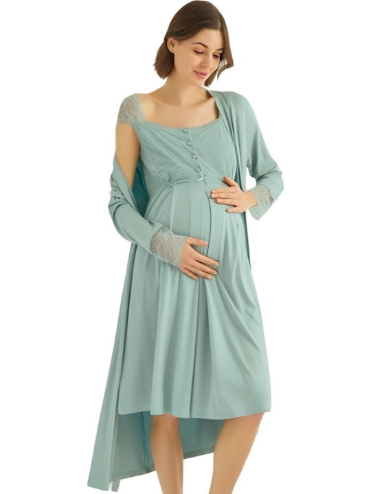 Monamise Nightgown Maternity & Nursing Mint