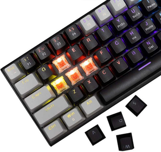 White Shark WAKIZASHI-2 Gaming Mechanische Tastatur mit Benutzerdefiniertes Rot Schaltern und RGB-Beleuchtung (Englisch US) Black/Grey