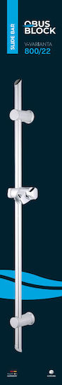 Βέργα ντους Obus Slide Bar-V Varianta 800/22 Ασημί ( Chrome / Silver )