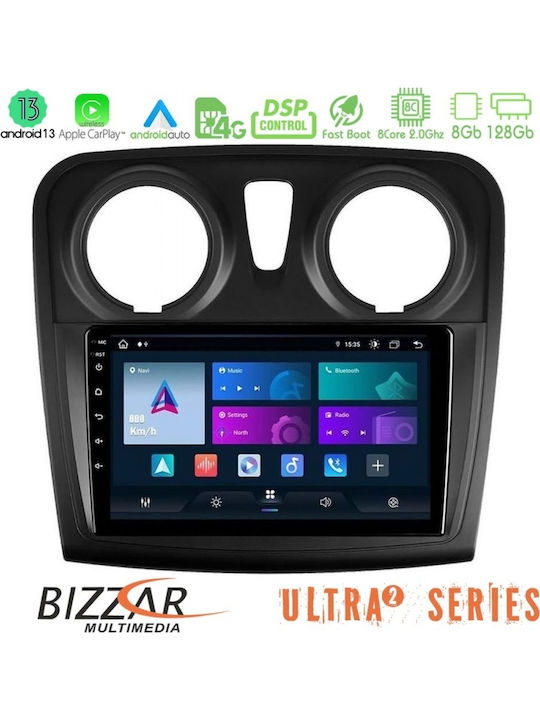 Bizzar Sistem Audio Auto 2DIN (Bluetooth/USB/WiFi/GPS/Apple-Carplay/Android-Auto) cu Ecran Tactil 9"