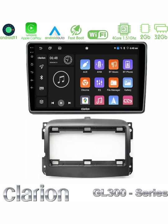 Clarion Car Audio System for Fiat 500L 2012 (Bluetooth/USB/WiFi/GPS/Apple-Carplay/Android-Auto) with Touch Screen 10"