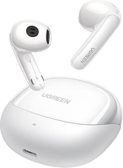 Ugreen HiTune H6 Pro WS203 In-ear Bluetooth Handsfree Ακουστικά με Αντοχή στον Ιδρώτα και Θήκη Φόρτισης Λευκά
