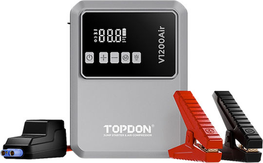 Topdon V1200Air Portable Car Battery Starter 10000mAh with Power Bank / Pump / USB / Flashlight 12V
