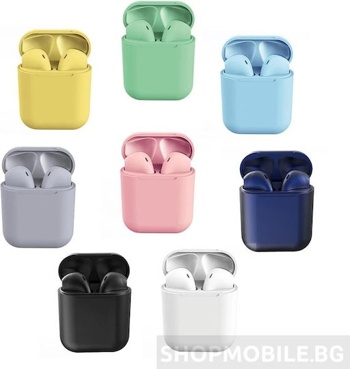 i12 TWS In ear Bluetooth хендсфри Слушалки с Кутийка за Зареждане Бял