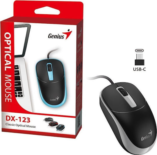 Genius DX-123 Ενσύρματο Ποντίκι Γκρι